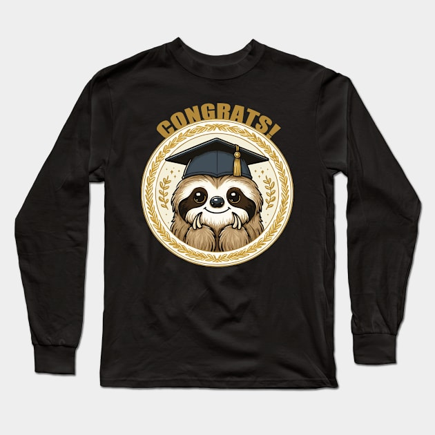 Congrats Graduate Sloth Long Sleeve T-Shirt by Heartsake